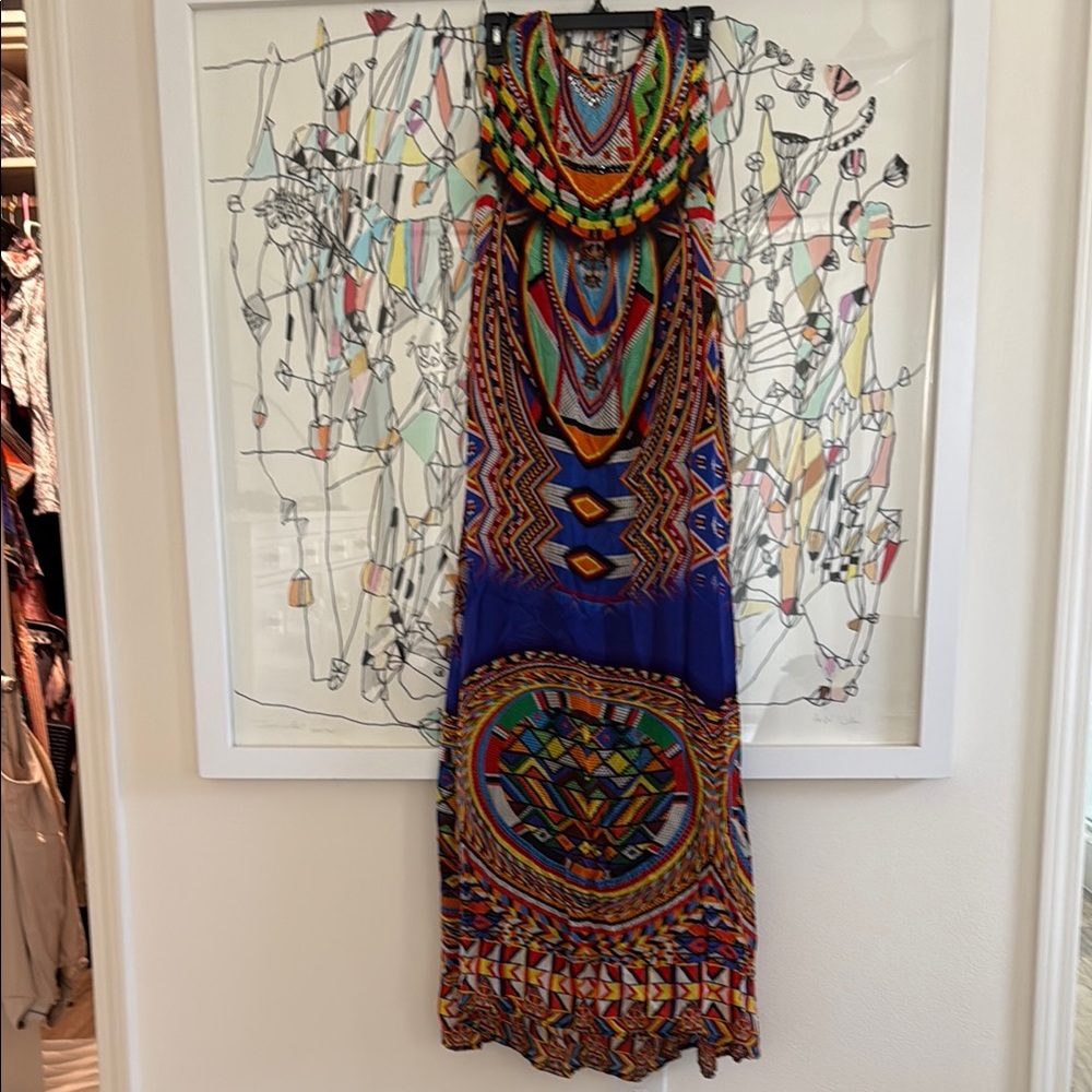 Multicolor Geometric Maxi Dress